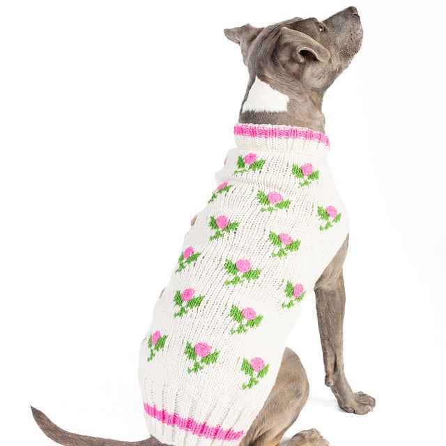 Chilly Dog Rose Bud Knit Wool Dog Sweater