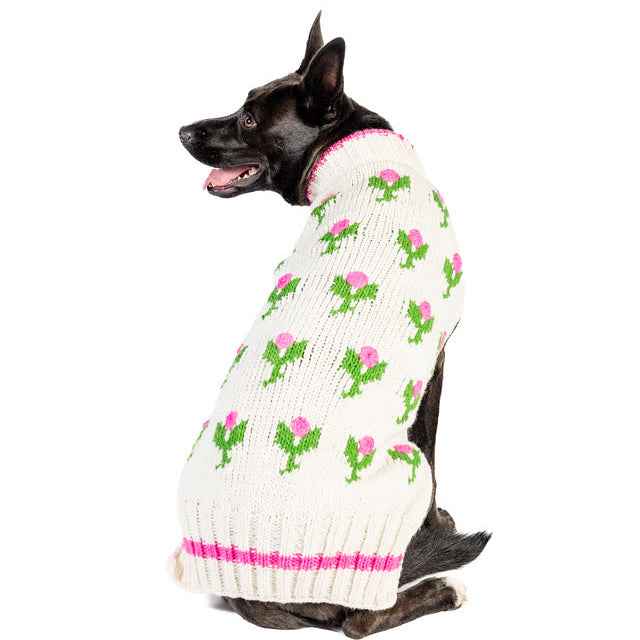 Chilly Dog Rose Bud Knit Wool Dog Sweater