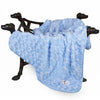 Hello Doggie Rosebud Ultra-Plush Satin Blue Dog Blanket