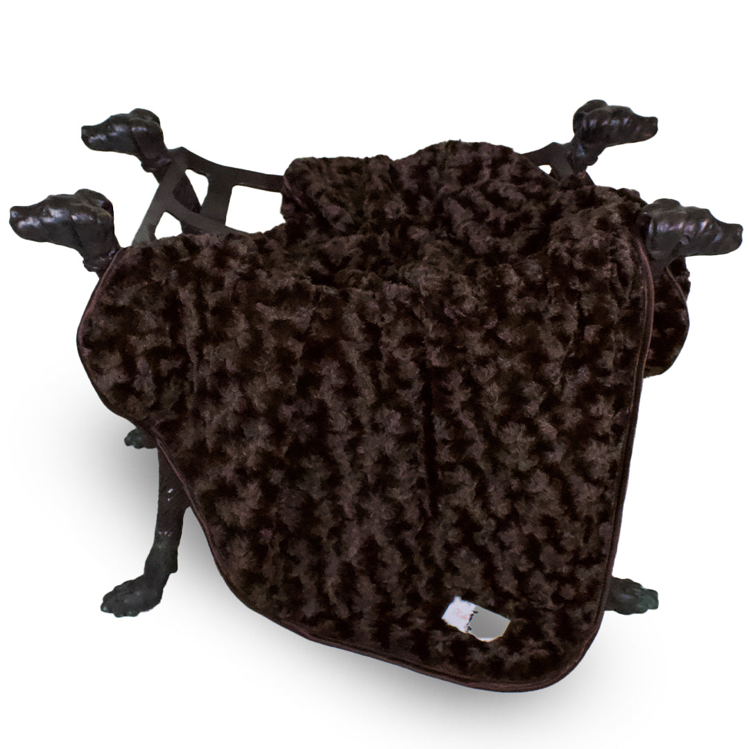 Hello Doggie Rosebud Ultra-Plush Satin Chocolate Dog Blanket