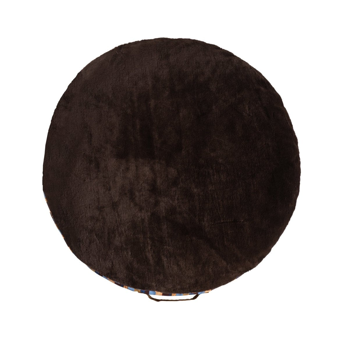 Round Stripe Pet Bed with Fur