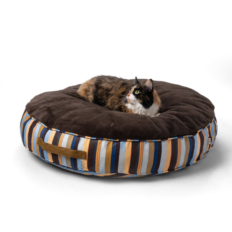 Round Stripe Pet Bed with Fur premium pet product