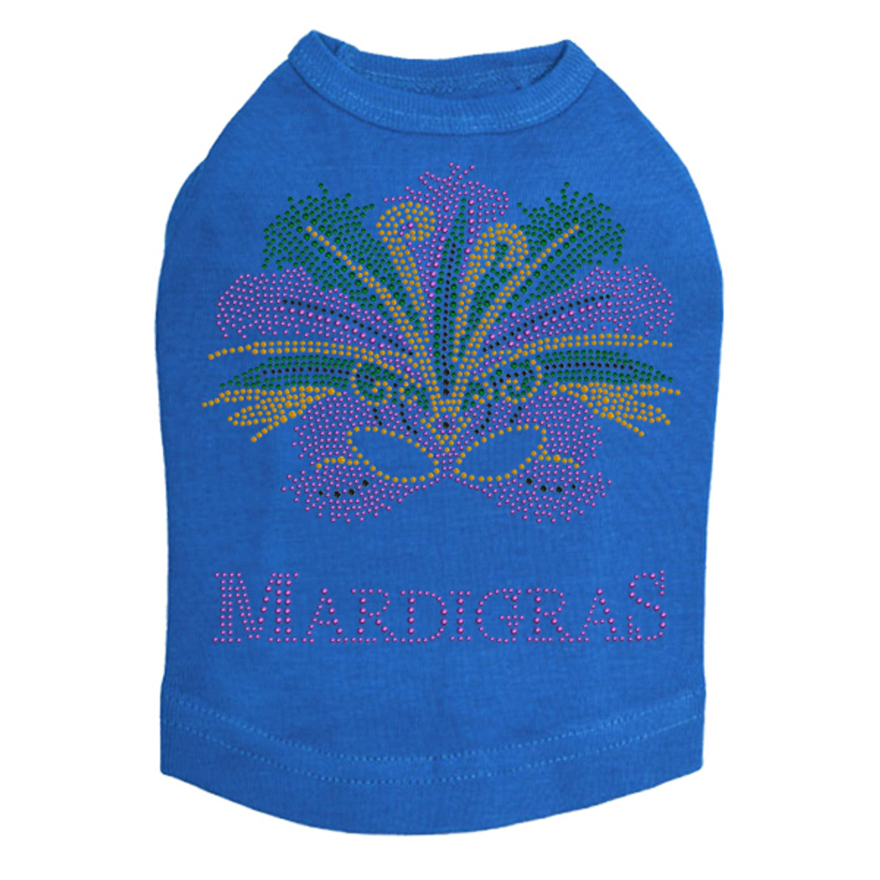 Mardi Gras with Mask - Dog Tank