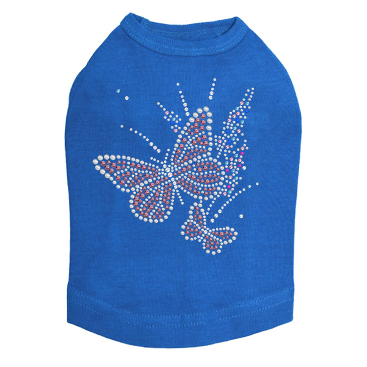 Pink Butterfly with Flowers - Dog Tank
