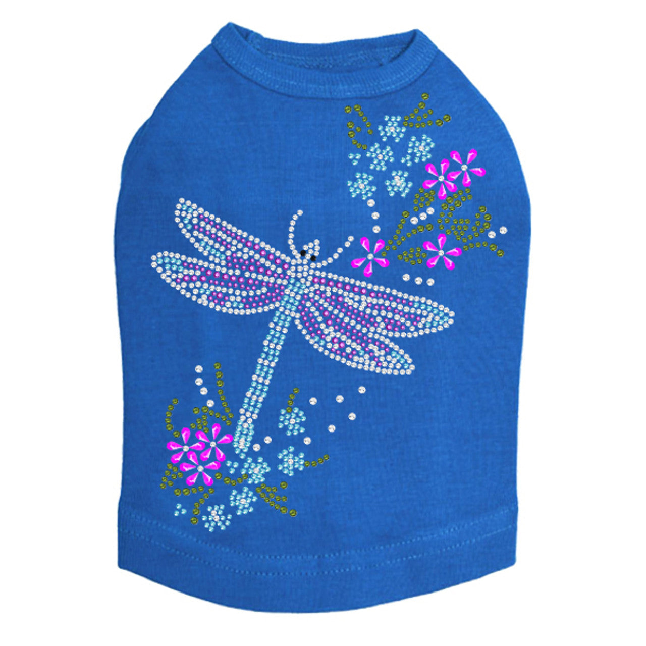 Dragonfly with Flowers - Dog Tank