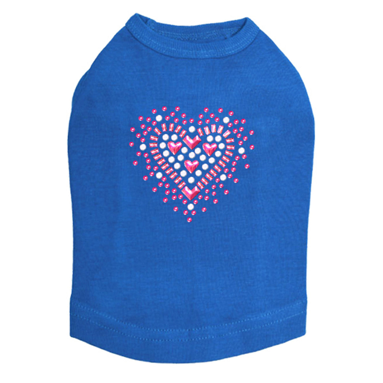 Pink Austrian crystal Heart - Dog Tank