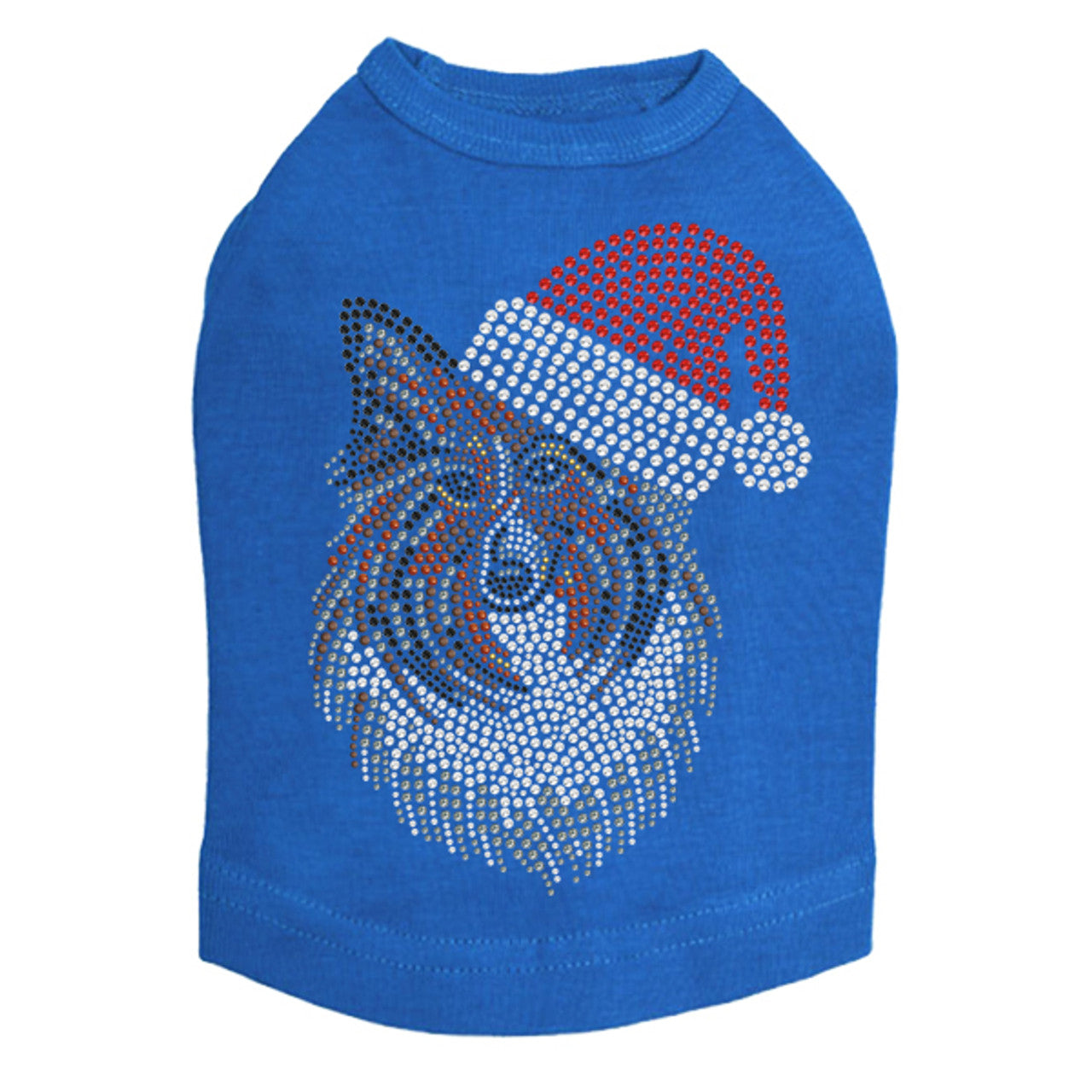 Sheltie Face with Santa Hat - Dog Tank