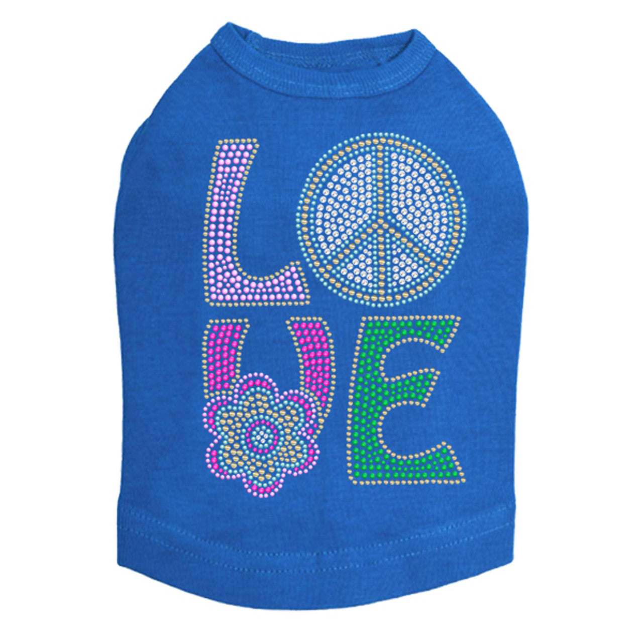 Love with Peace Sign & Flower - Dog Tank
