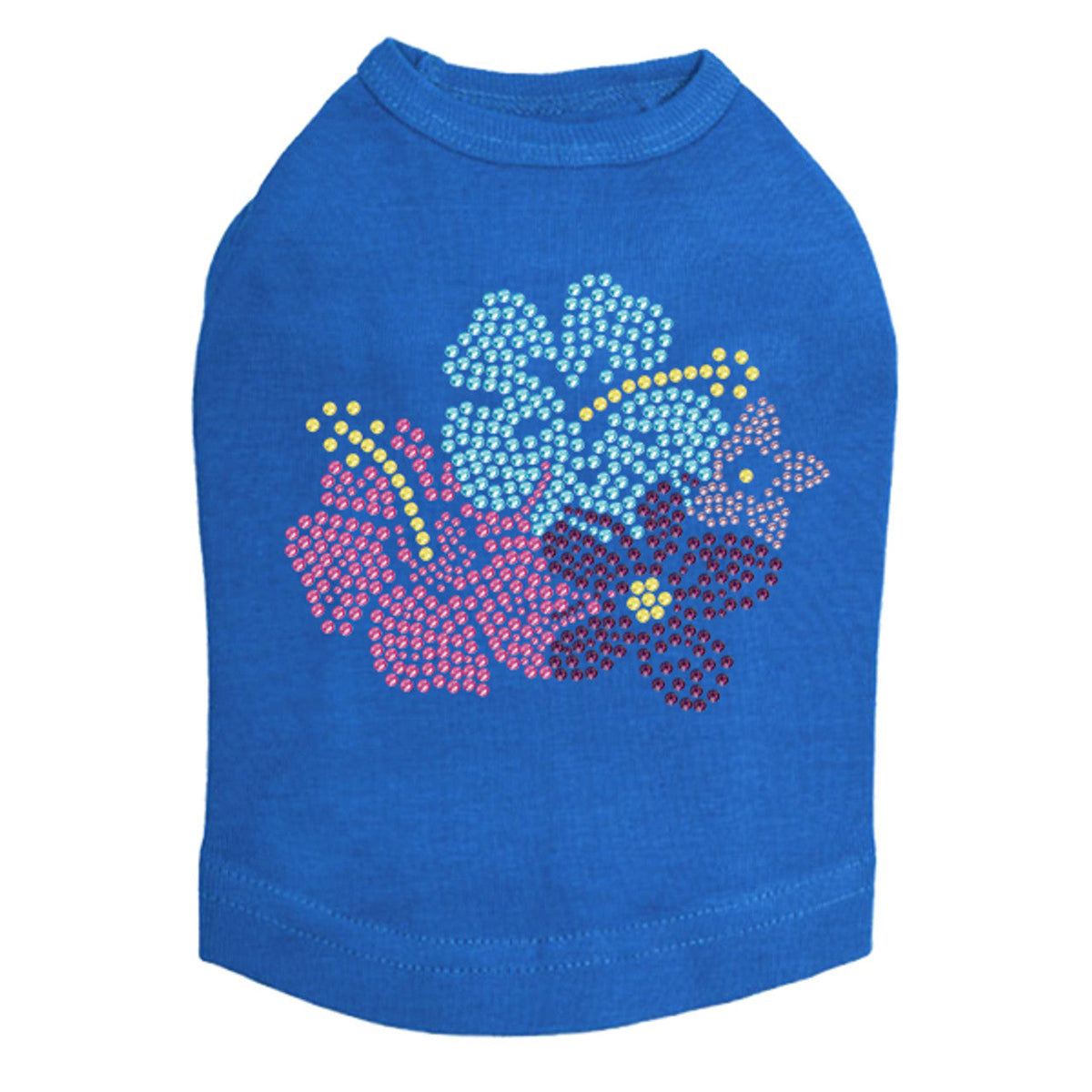 Pink, Blue & Purple Hibiscus - Dog Tank