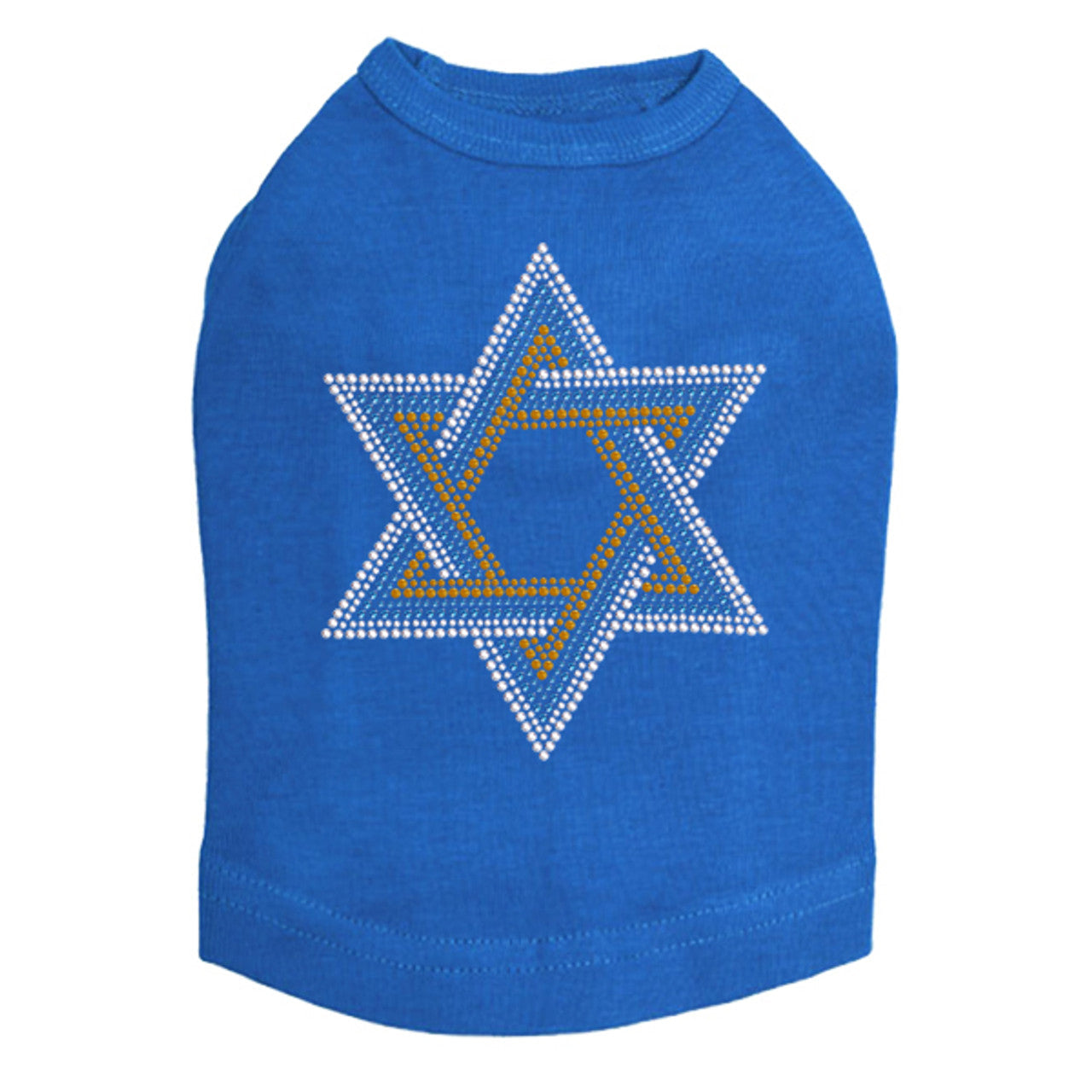 Star of David - Large (Blue, Silver, & Gold) - Dog Tank