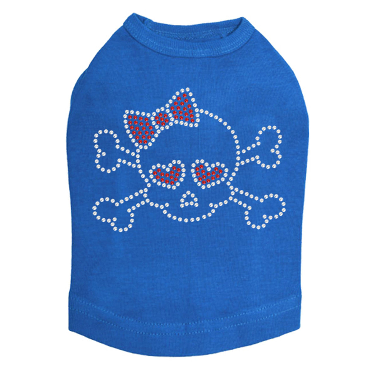 Skull with Red Bow - Dog Tank