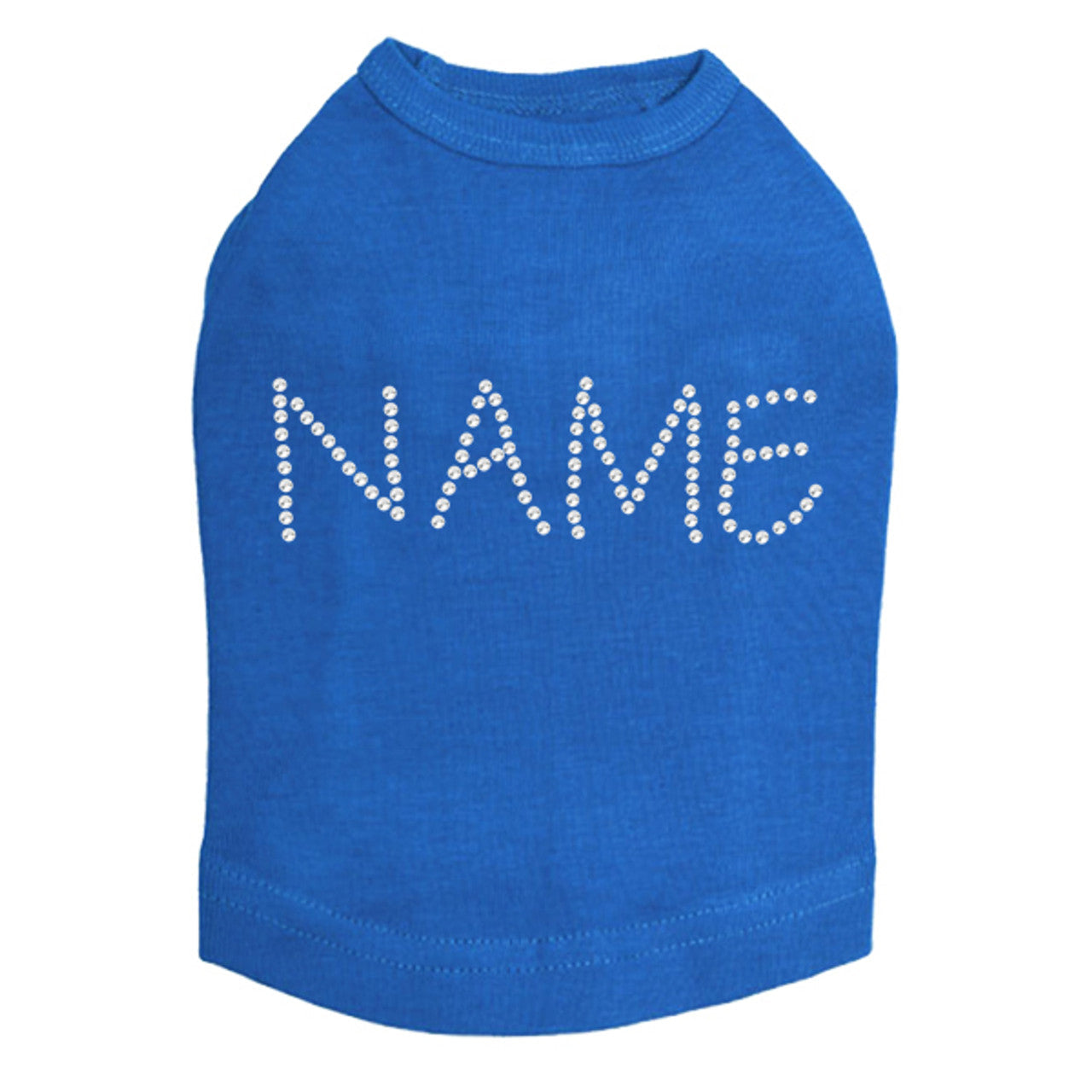 Custom Name or Phrase - Clear Rhinestones - Dog Tank