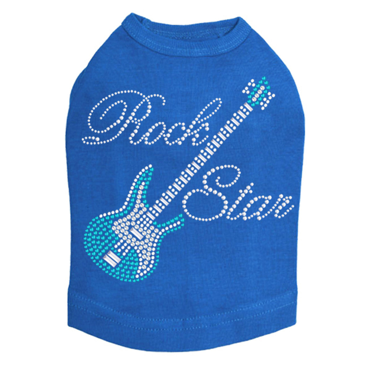 Guitar Blue (Austrian Rhinestones) & Rock Star - Dog Tank
