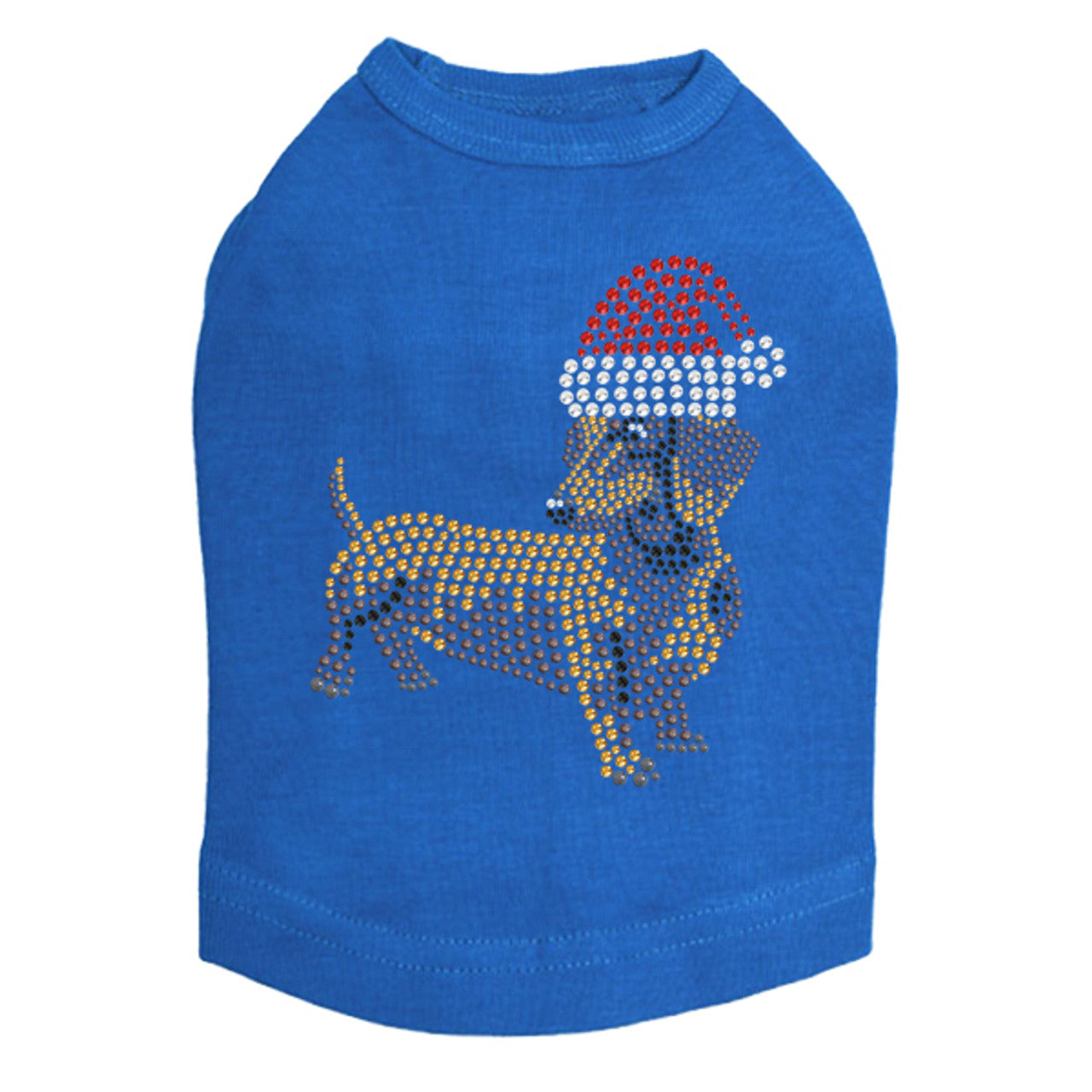 Dachshund 2 with Santa Hat - Dog Tank