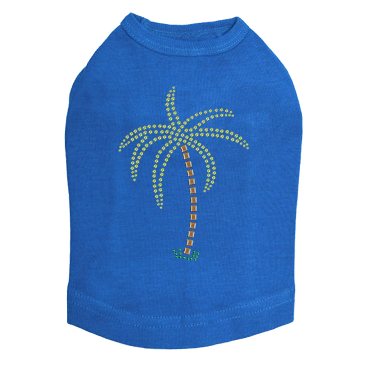 Palm Tree (Green Rhinestones) - Dog Tank
