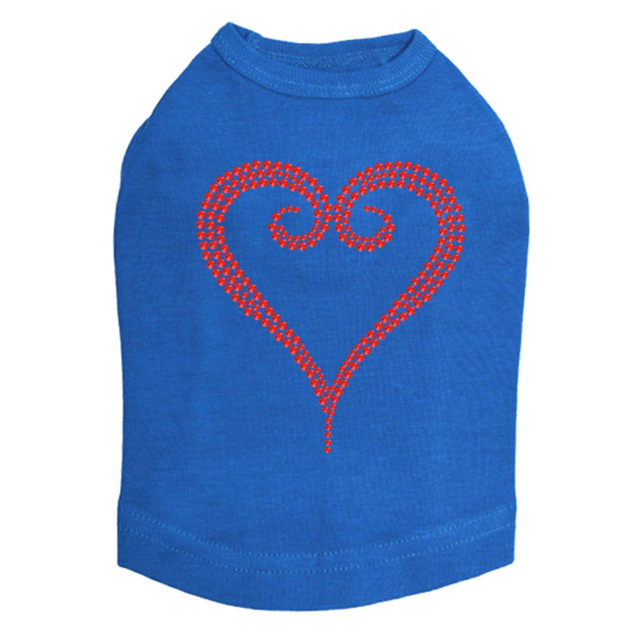 Red Rhinestone Heart - Dog Tank