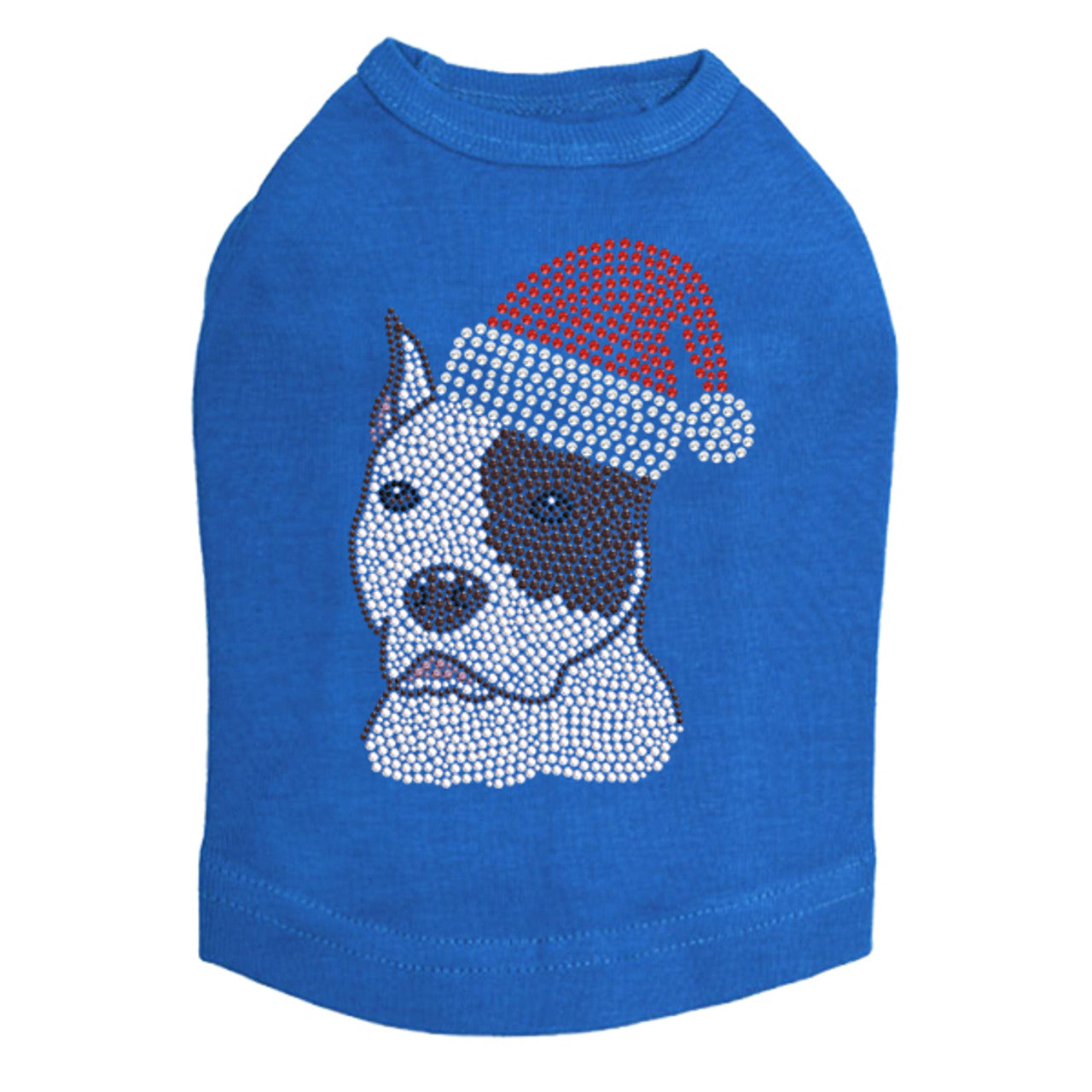Pit Bull with Santa Hat - Dog Tank