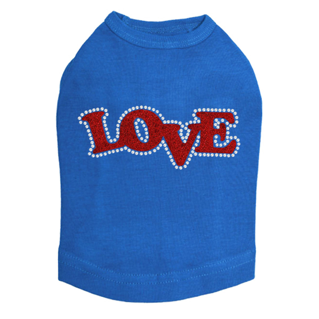 Love (Red Glitter) - Dog Tank