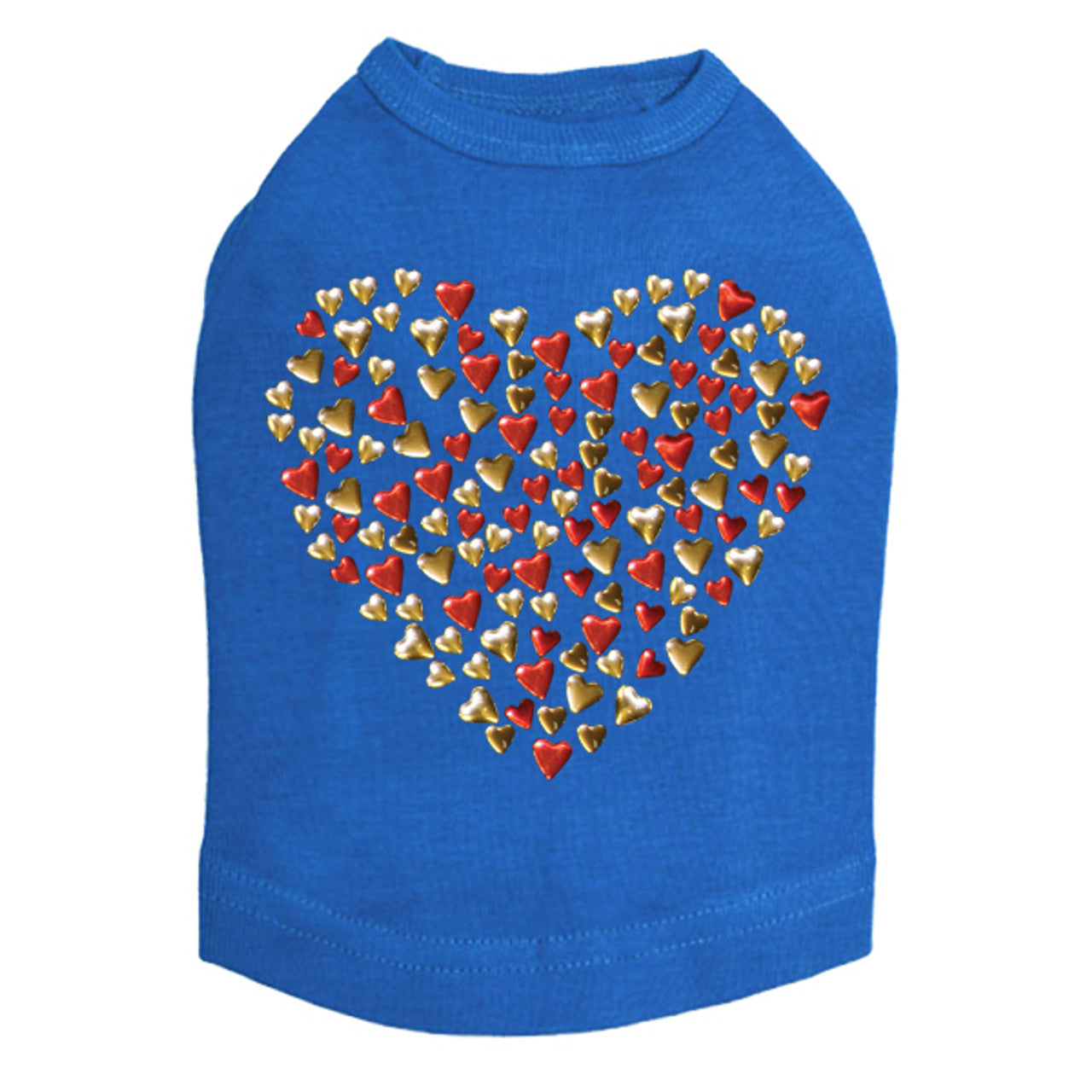 Red & Gold Nailhead Hearts - Dog Tank