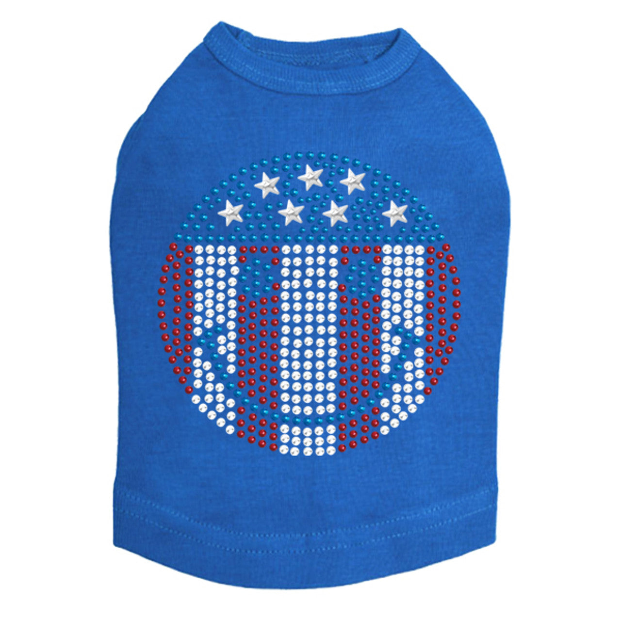 Happy Face Red, White, & Blue - Dog Tank