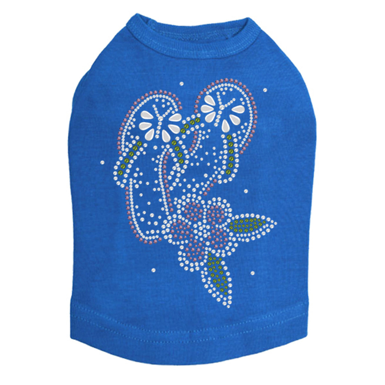 Pink Flip Flops with Flowers - Dog Tank