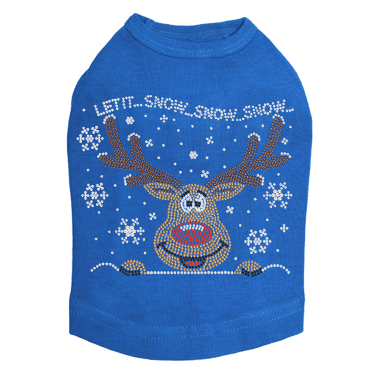 Let it Snow - Red Nose Reindeer - Dog Tank
