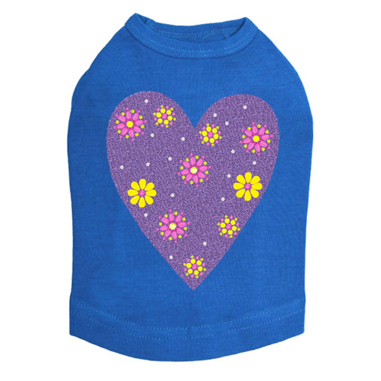 Purple Glitter Heart - Dog Tank