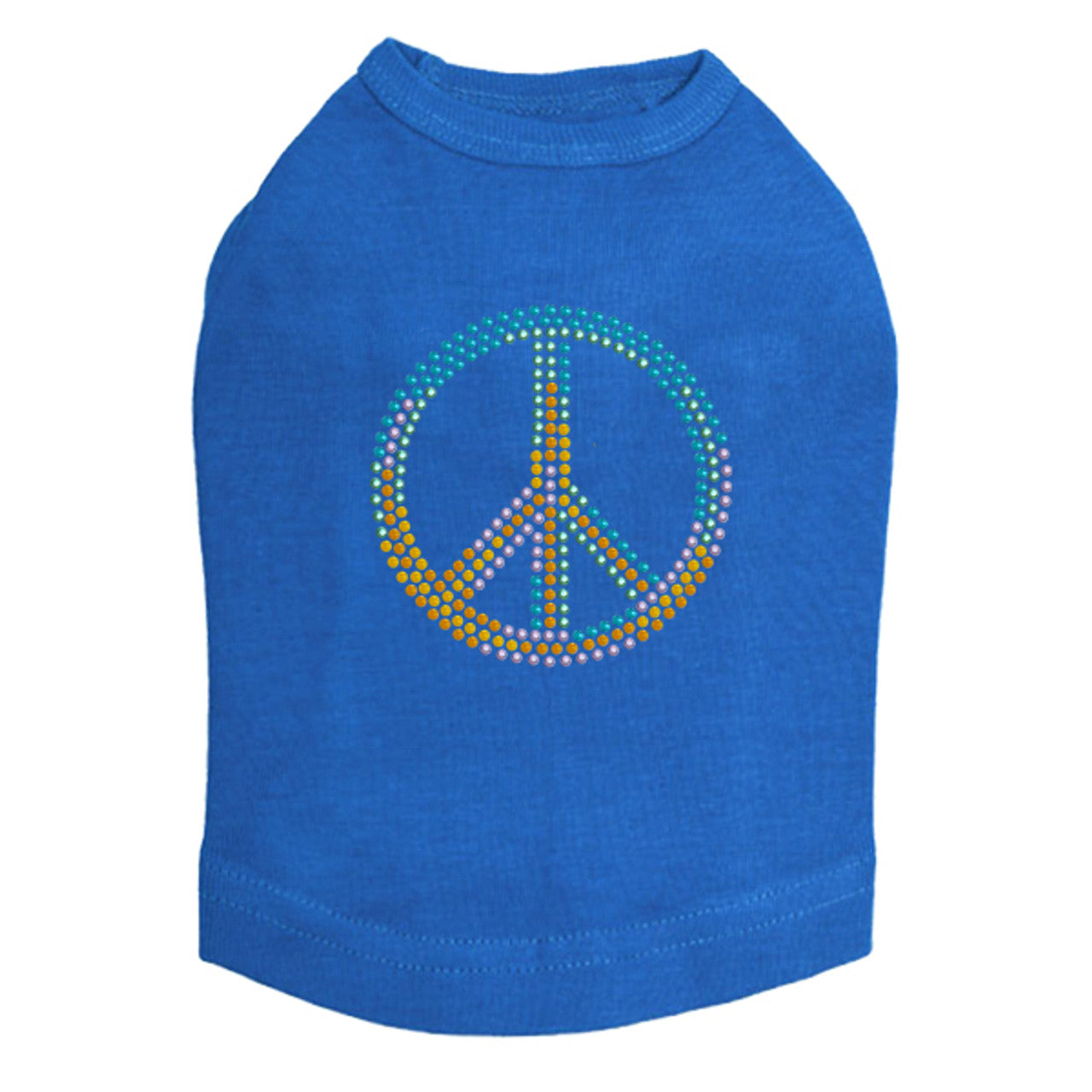 Peace Sign (Blue, Orange, Yellow, & Green) - Dog Tank