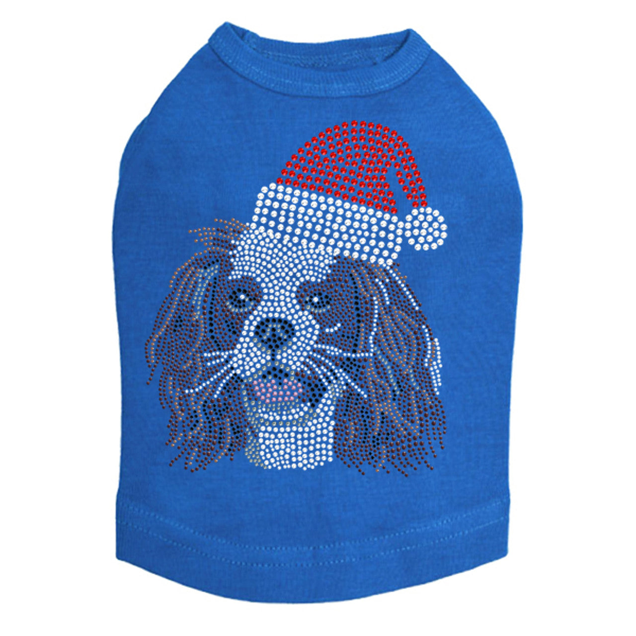 Cavalier King Charles Spaniel with Santa Hat - Dog Tank