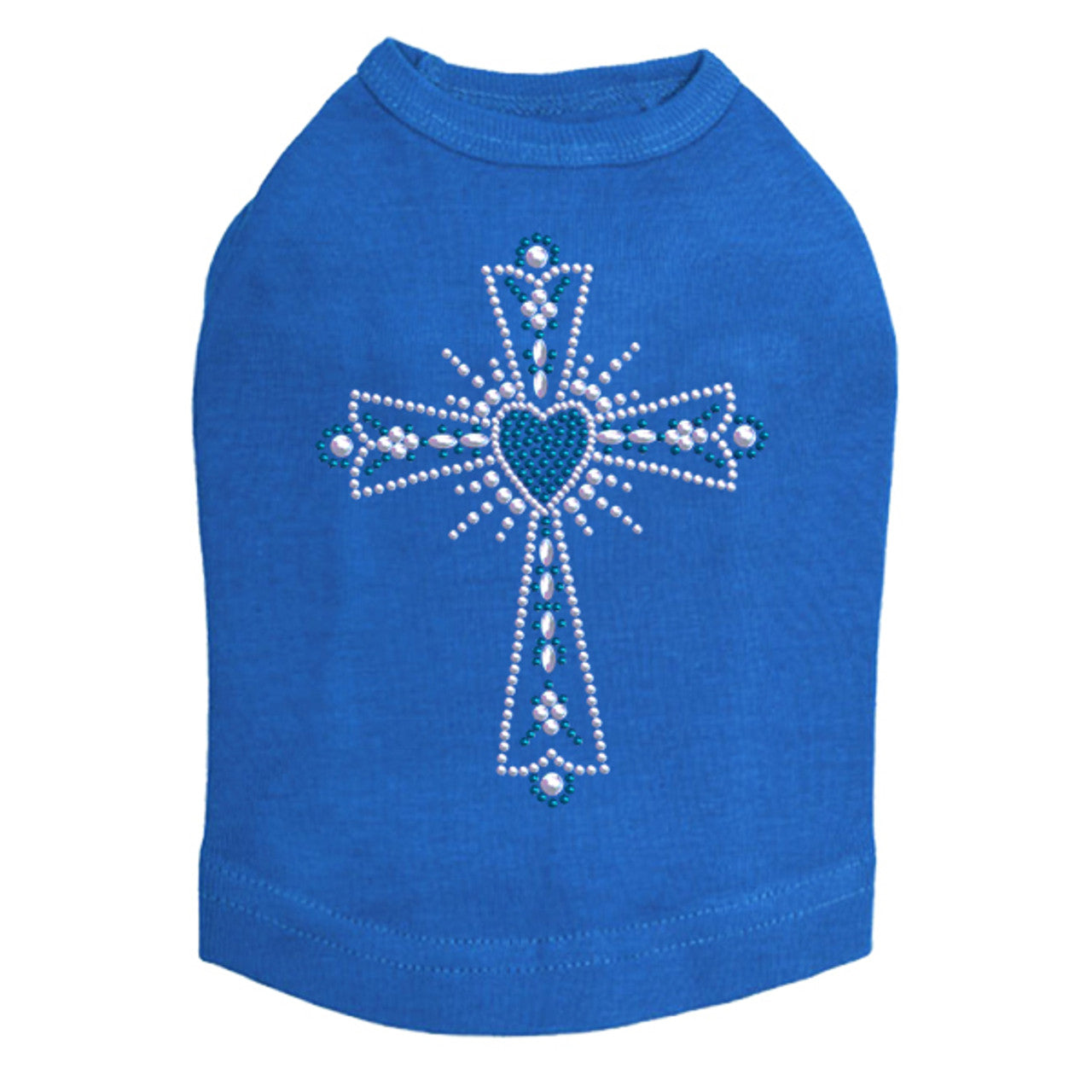 Cross (Silver & Blue) - Dog Tank