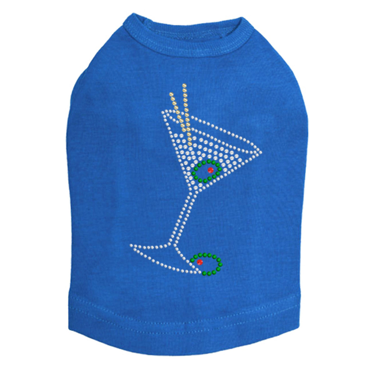 Martini - Silver Rhinestone - Dog Tank