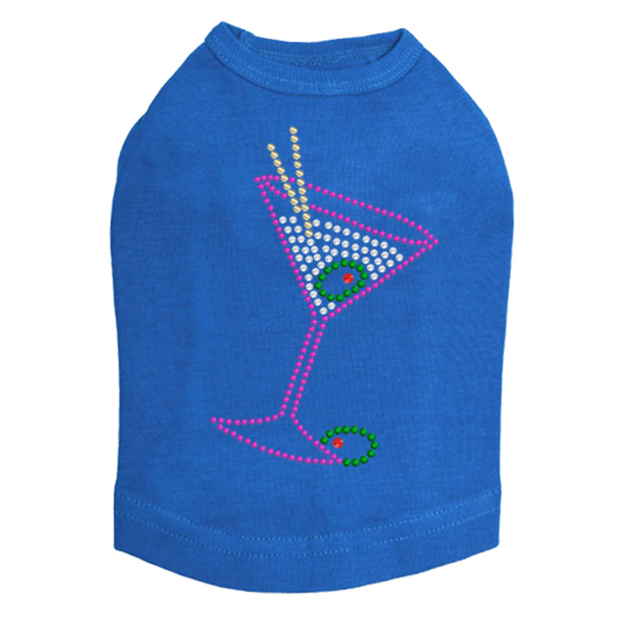 Martini - Fuchsia with Clear Rhinestones - Dog Tank