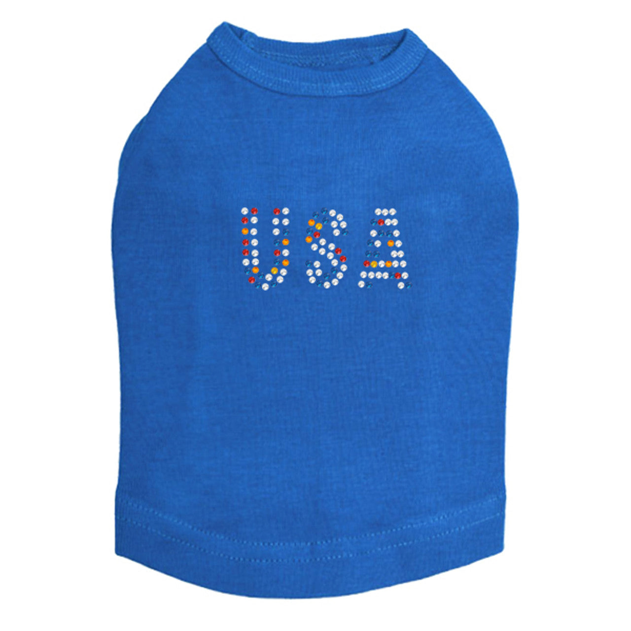 USA (Multicolor Rhinestones) - Dog Tank