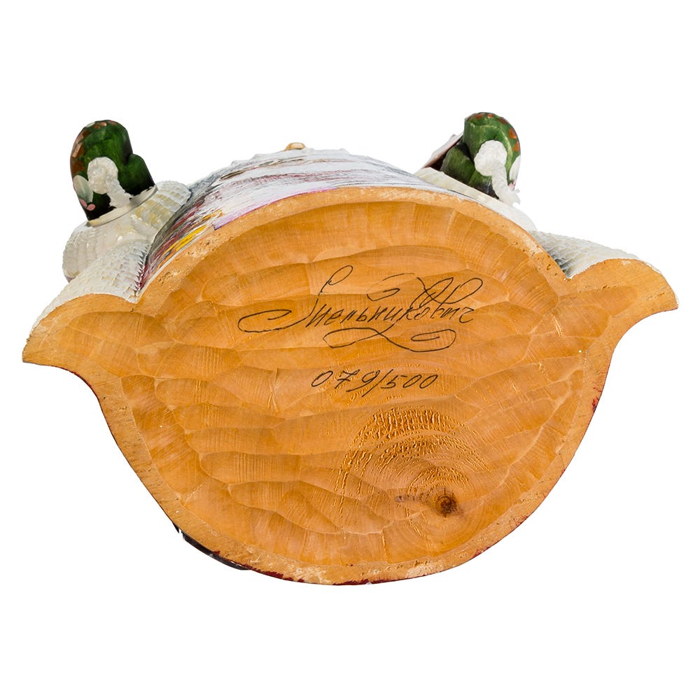 Kurt Adler 11.5-Inch Czar Treasures Wooden Santa with Backpack