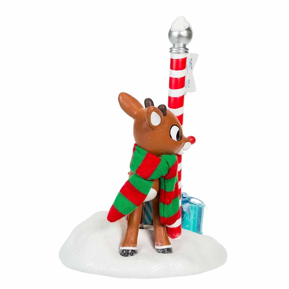 Kurt Adler 6.5-Inch Fabrich Rudolph North Pole Table Piece