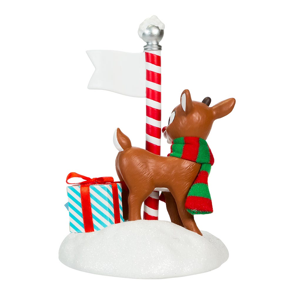 Kurt Adler 6.5-Inch Fabrich Rudolph North Pole Table Piece