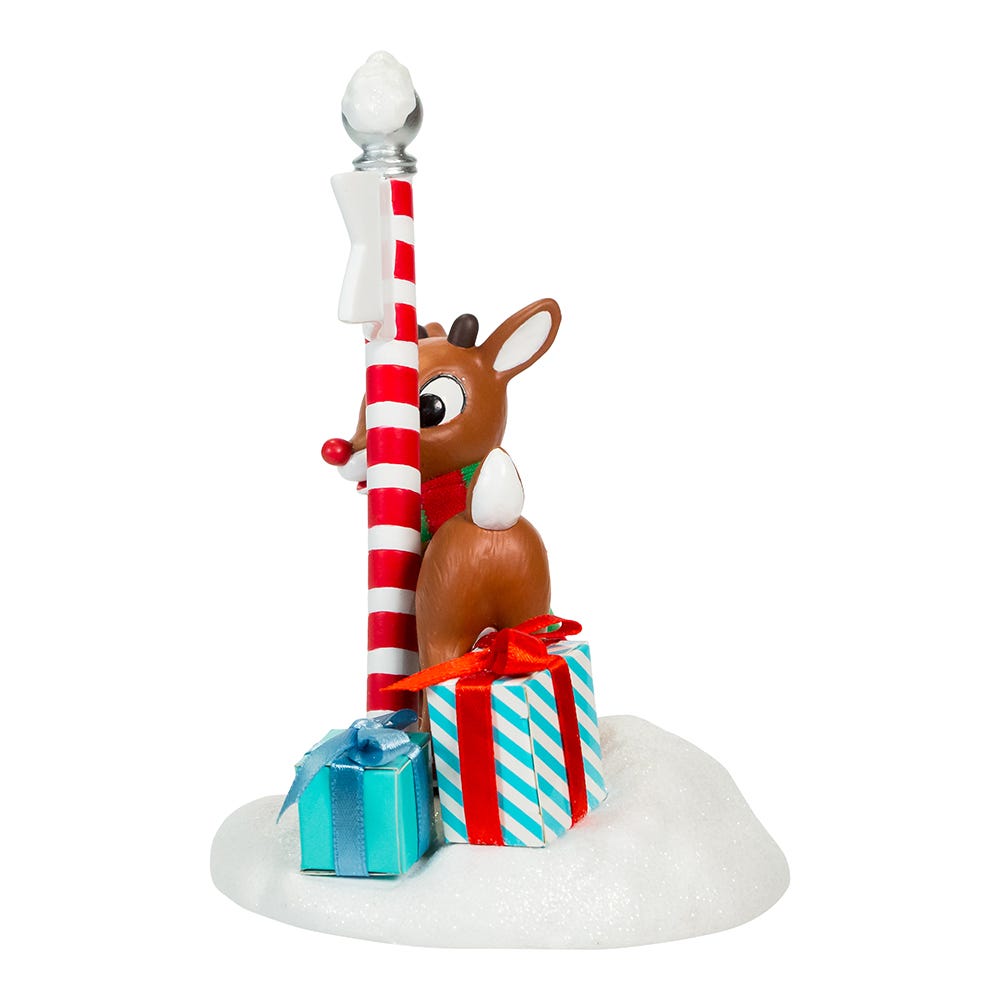 Kurt Adler 6.5-Inch Fabrich Rudolph North Pole Table Piece