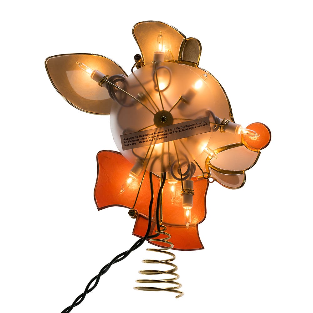 Kurt Adler Rudolph The Red-Nosed Reindeer Lighted Capiz Treetop