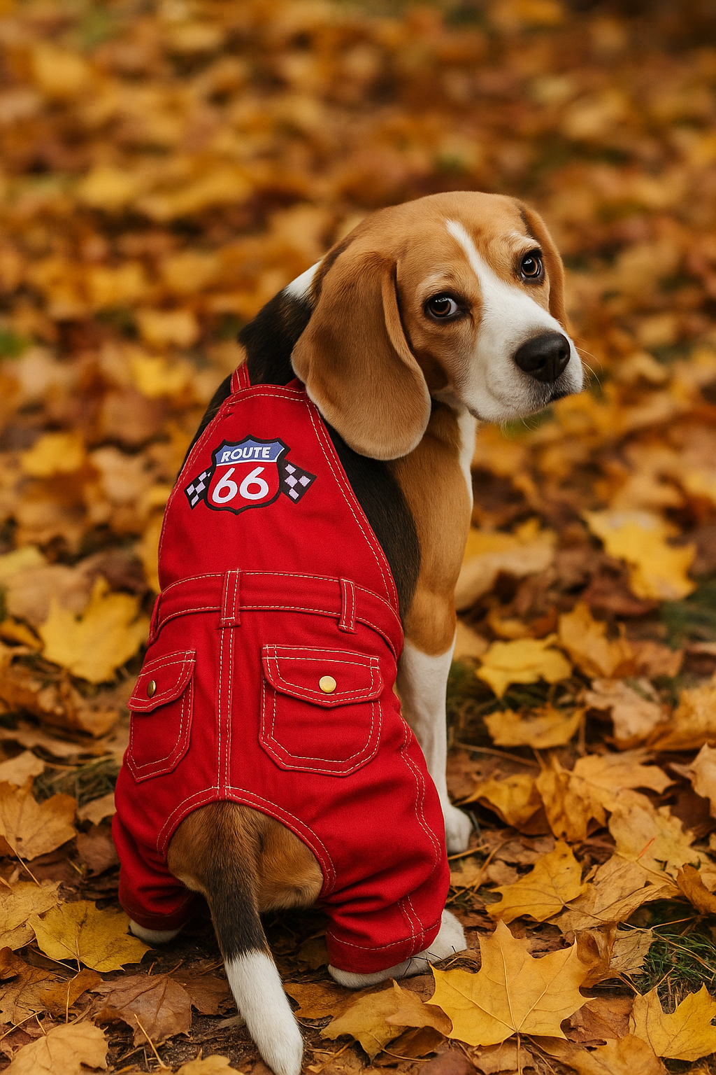 Parisian Pet Route 66 Jumpsuit-Red