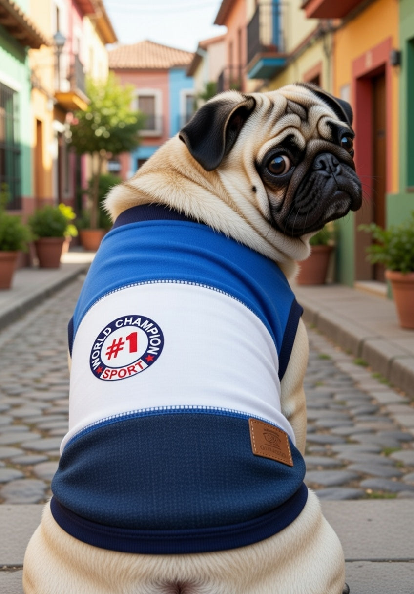 Parisian Pet World Champion Tank Dog T-Shirt-Blue