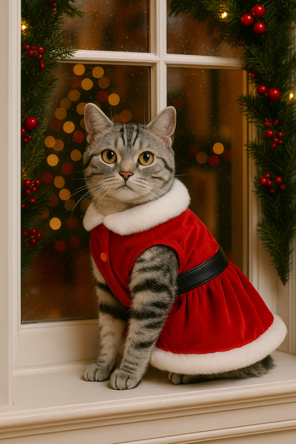 Parisian Pet Mrs. Claus Dress Dog T-Shirt-Red