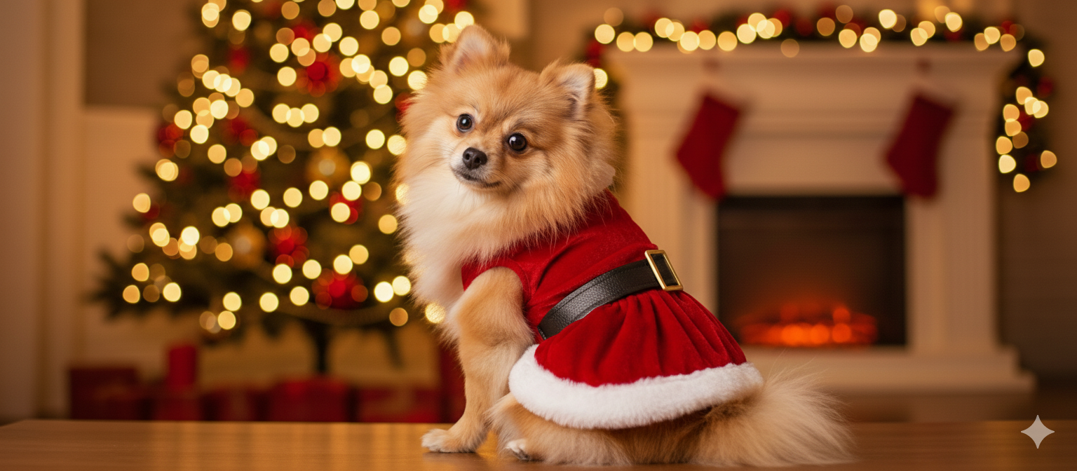 Parisian Pet Mrs. Claus Dress Dog T-Shirt-Red