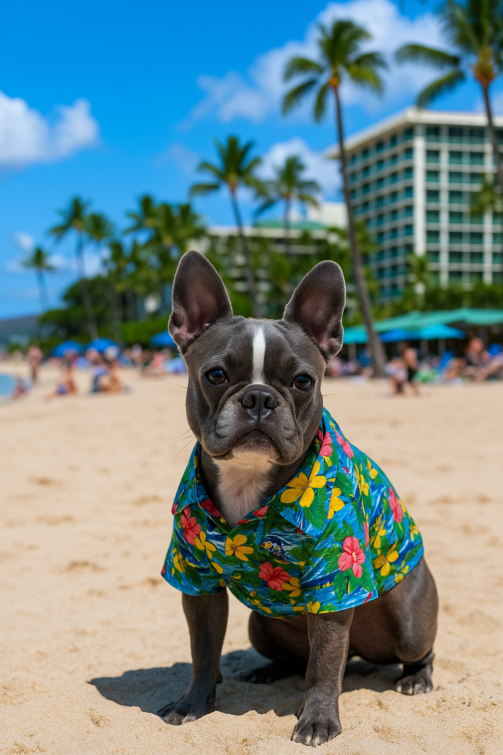 Parisian Pet Hawaiian Camp Dog Shirt-Blue