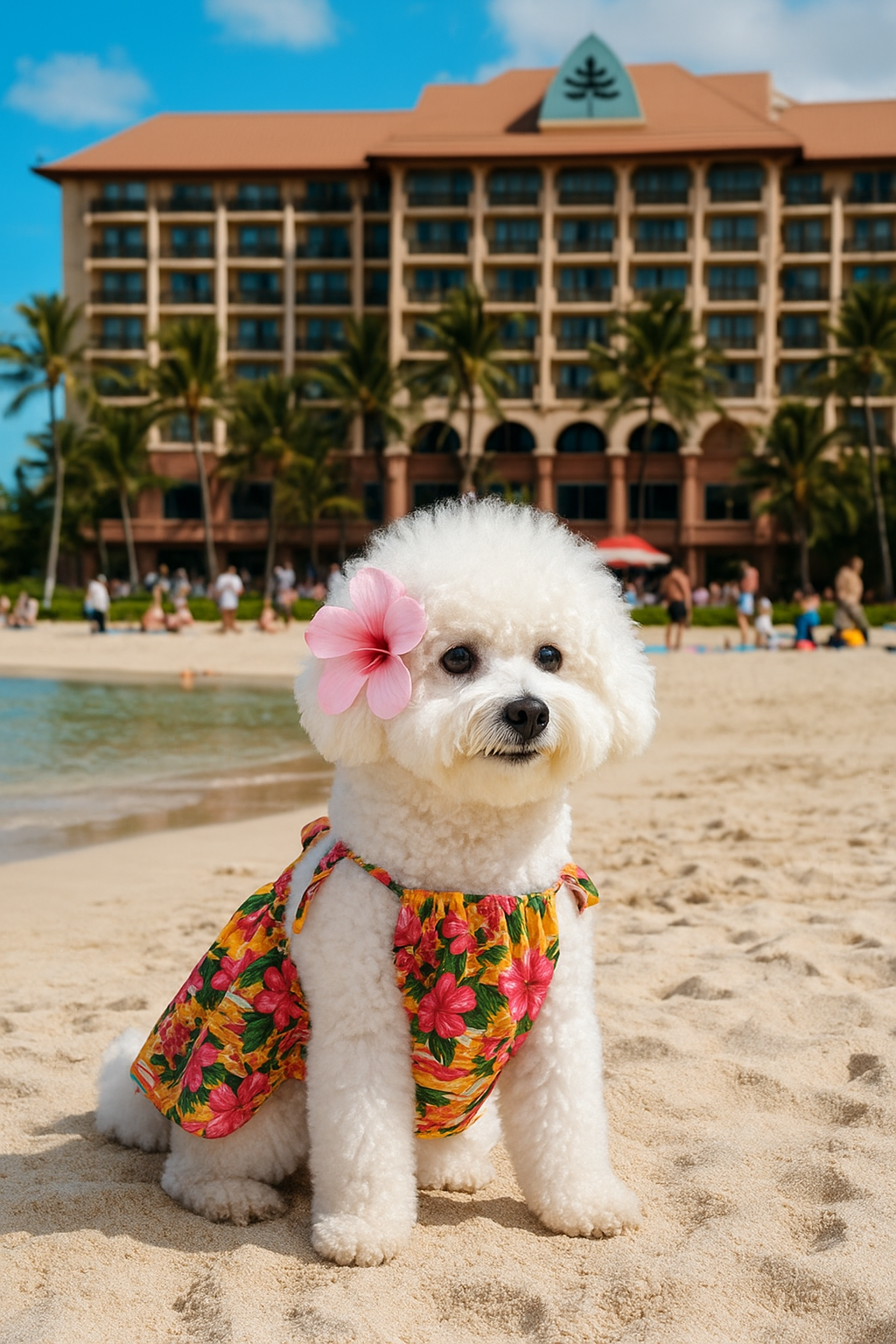 Parisian Pet Hawaiian Dress Dog & Cat Shirt  Island-Themed Vacation Pet Apparel  Orange