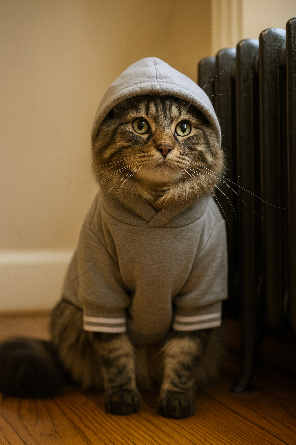 Parisian Pet Blessed Hoodie in Gray - Trendy Pet Hoodie for Dogs & Cats, Perfect for Fall & Winter