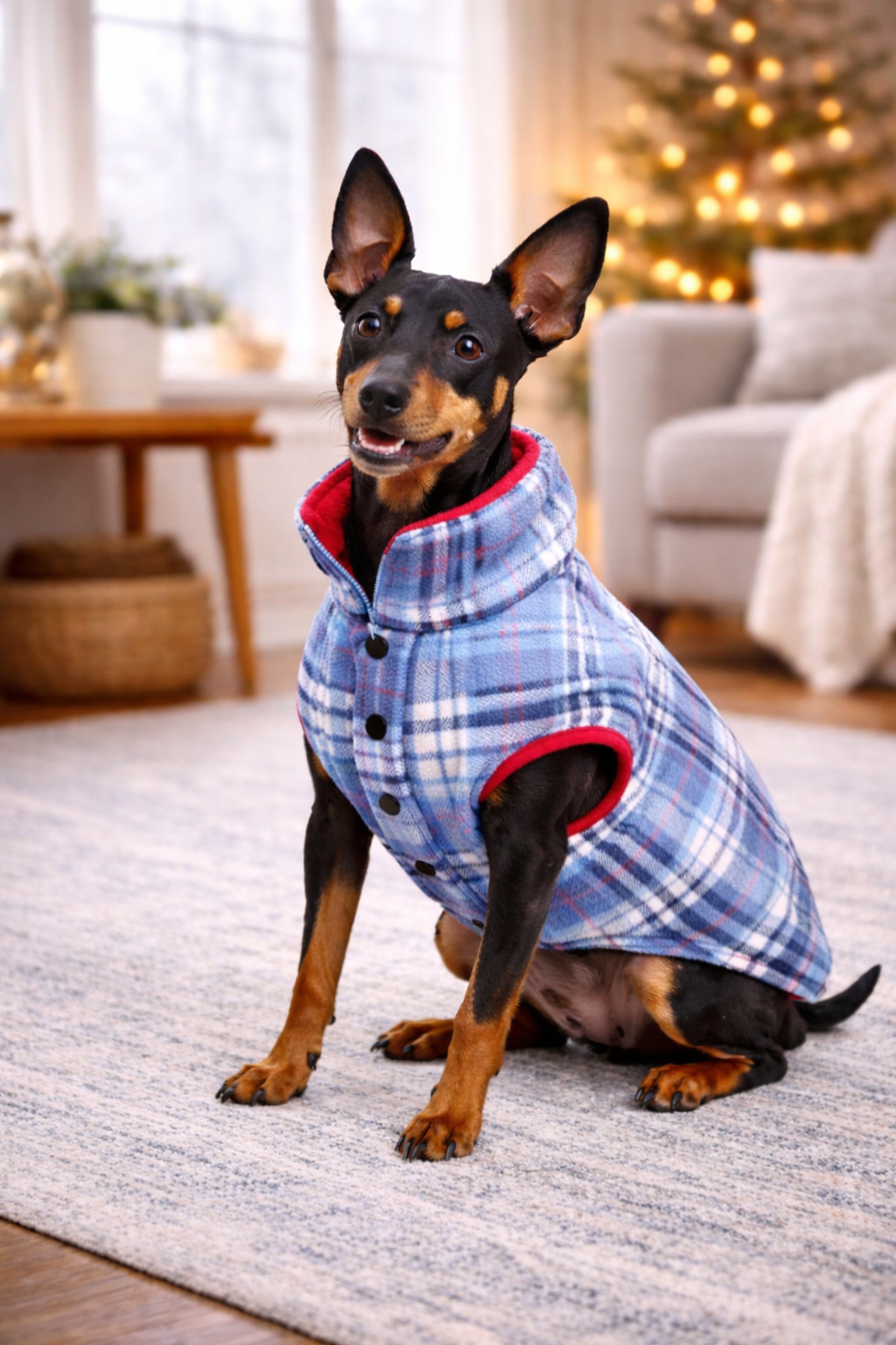 Parisian Pet Plaid Reversible Jacket