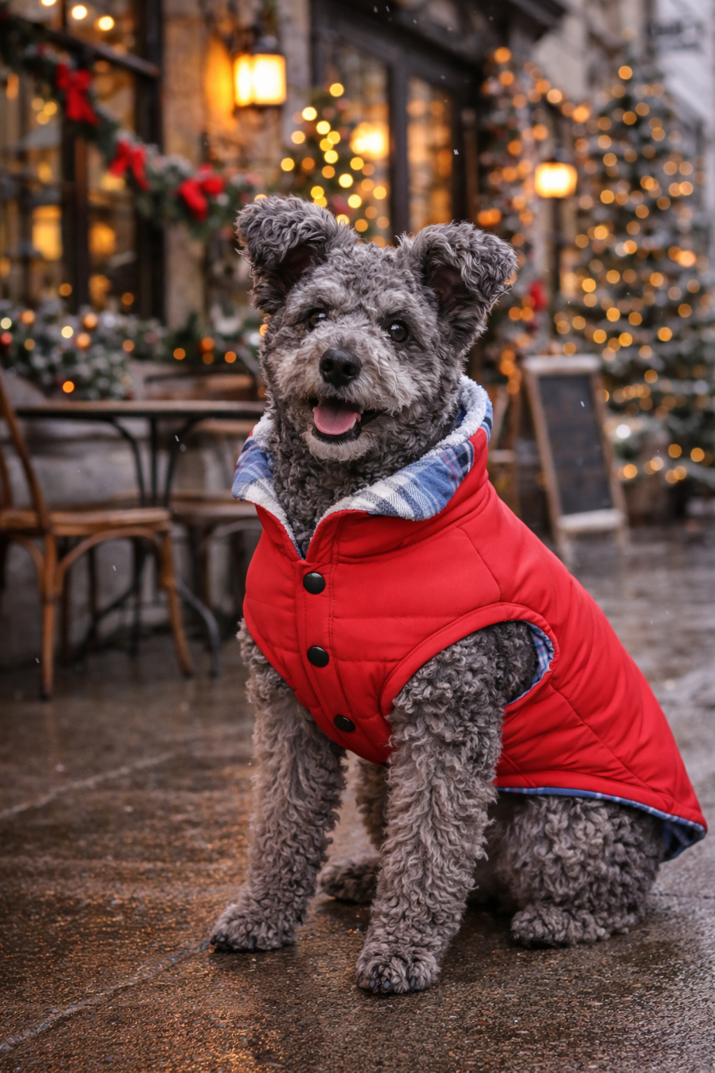 Parisian Pet Plaid Reversible Jacket