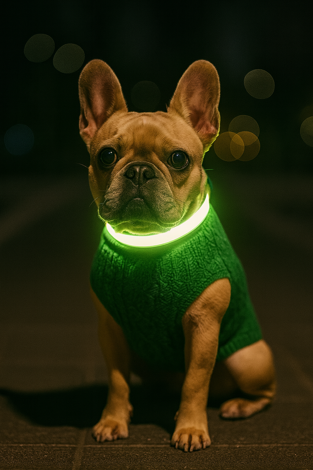 Parisian Pet Cable Knit Sweater-Green