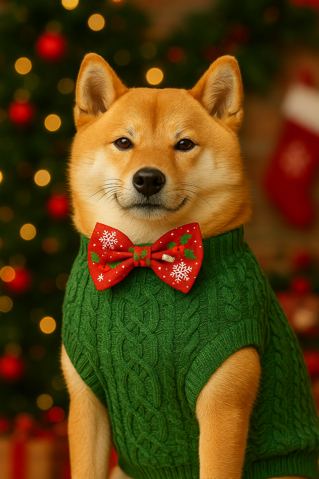 Parisian Pet Cable Knit Sweater-Green