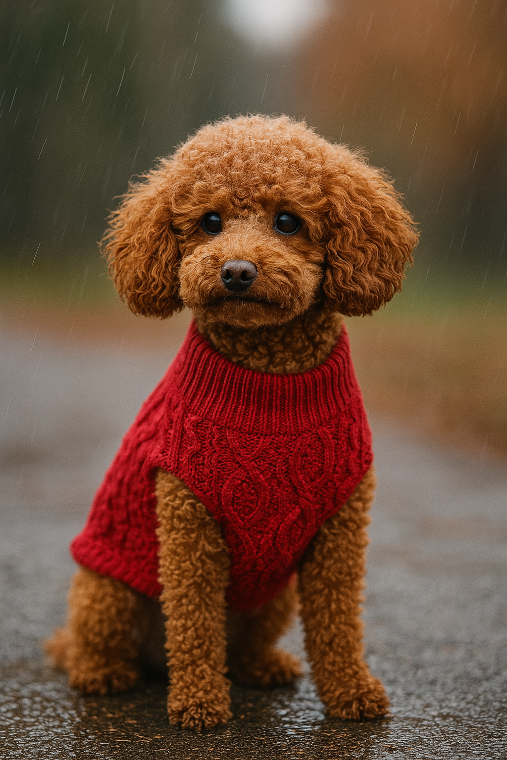 Parisian Pet Cable Knit Sweater - Warm & Stylish Pet Sweater in Red for Dogs & Cats-Valentines Day